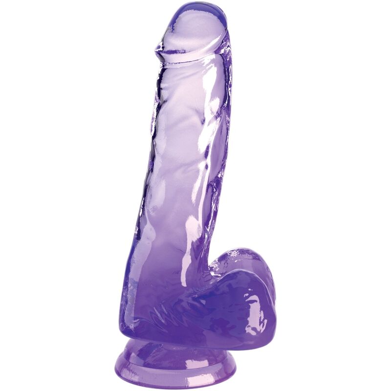 Clear Pene Realístico Con Testículos 13.5 Cm Morado