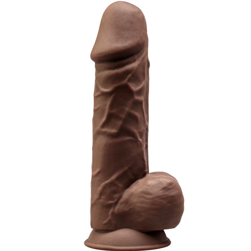 Modelo 1 Pene Realístico Silicona Premium Silexpan Marrón 21.5 Cm