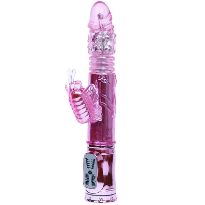 Vibrador Recargable Con Rotacion Y Estimulador Throbbing Butterfly