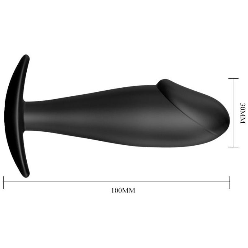 Plug Anal Silicona Forma Pene Negro - SeXcalofríos - PRETTY BOTTOM