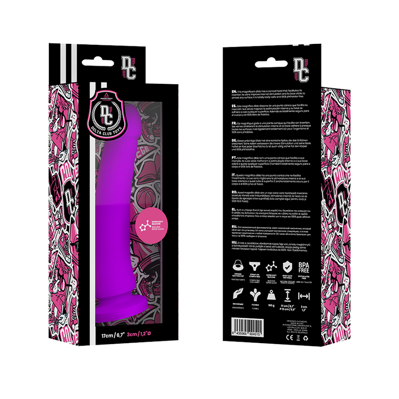 Delta Club Toys Dildo Lila Silicona Medica 17 X 3Cm - SeXcalofríos - DELTACLUB