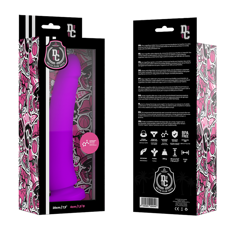 Delta Club Toys Dildo Lila Silicona Medica 20 X 4Cm - SeXcalofríos - DELTACLUB