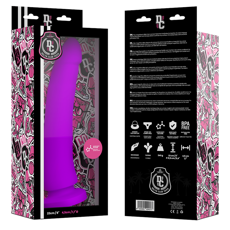Delta Club Toys Dildo Lila Silicona Medica 23 X 4.5 Cm - SeXcalofríos - DELTACLUB