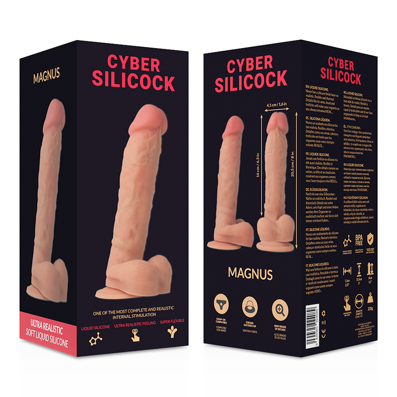 Cyber Silicock Magnus Realistico Silicona Liquida 20.5Cm - SeXcalofríos - CYBER SILICOCK