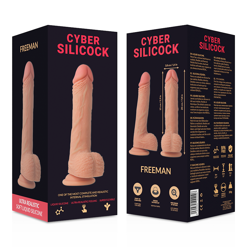 Cyber Silicock Freeman Realistico Silicona Liquida 20Cm - SeXcalofríos - CYBER SILICOCK