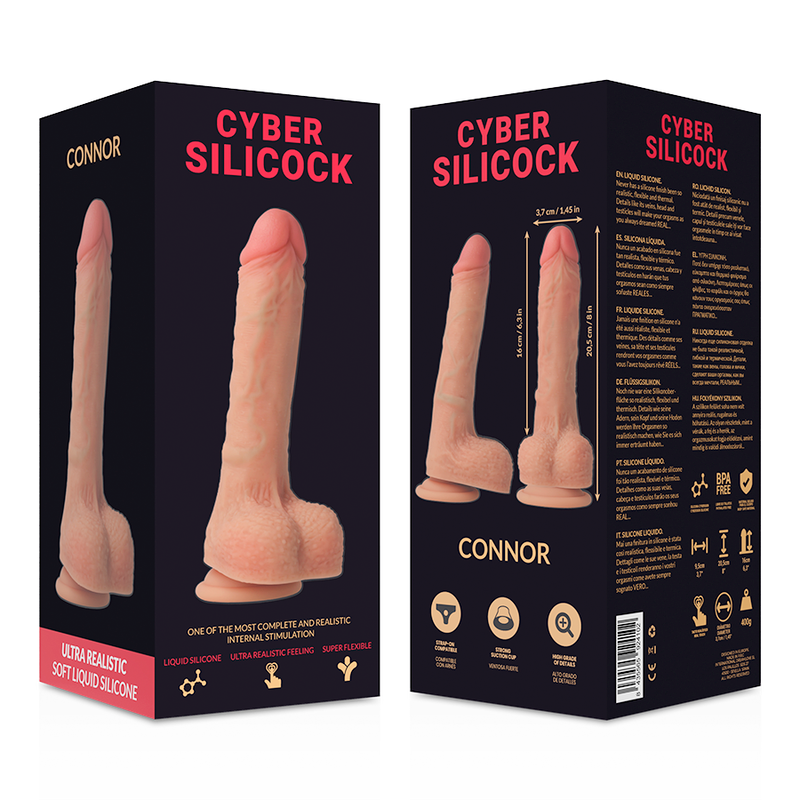 Cyber Silicock Connor Realistico Silicona Liquida 20.5Cm - SeXcalofríos - CYBER SILICOCK
