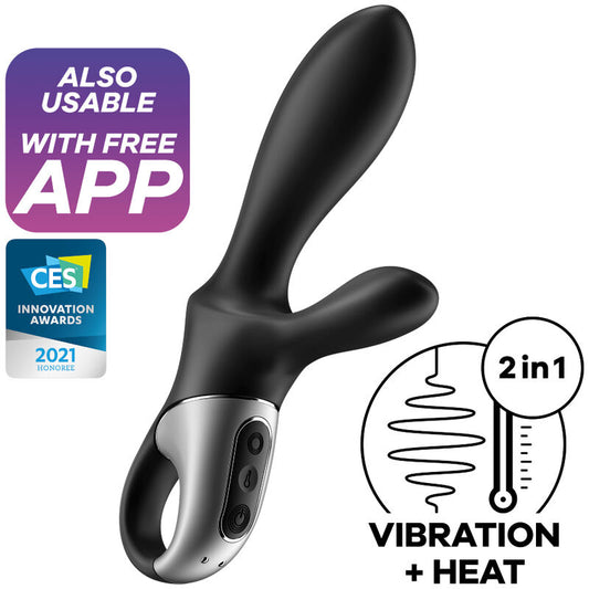 Heat Climax+ Vibrador Anal App Negro