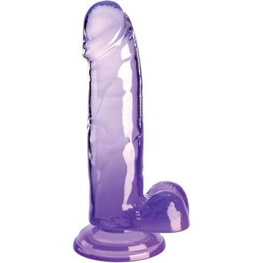Clear Pene Realístico Con Testículos 15.2 Cm Morado