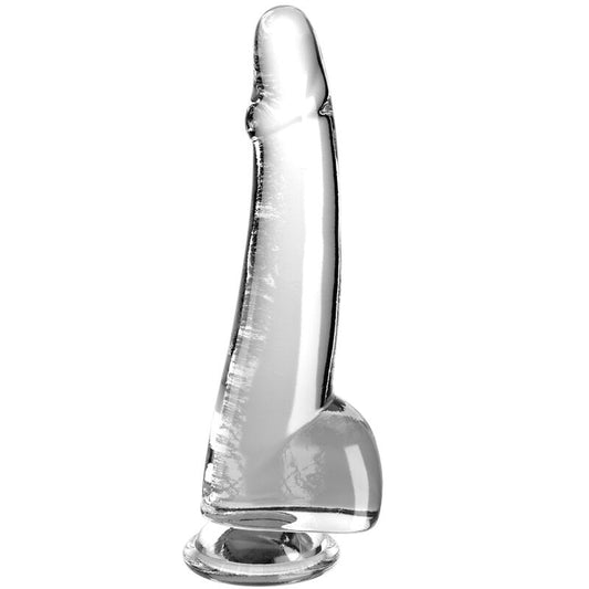 Clear Dildo Con Testículos 19 Cm Transparente