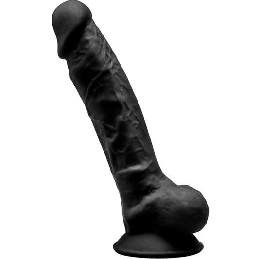 Modelo 1 Pene Realístico Silicona Premium Silexpan Negro 17.5 Cm