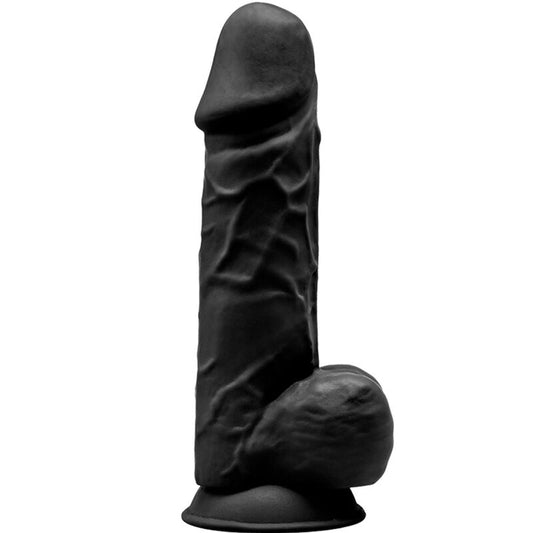 Modelo 1 Pene Realístico Silicona Premium Silexpan Negro 21.5 Cm