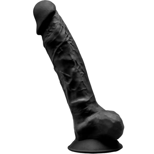 Modelo 1 Pene Realístico Silicona Premium Silexpan Negro 23 Cm