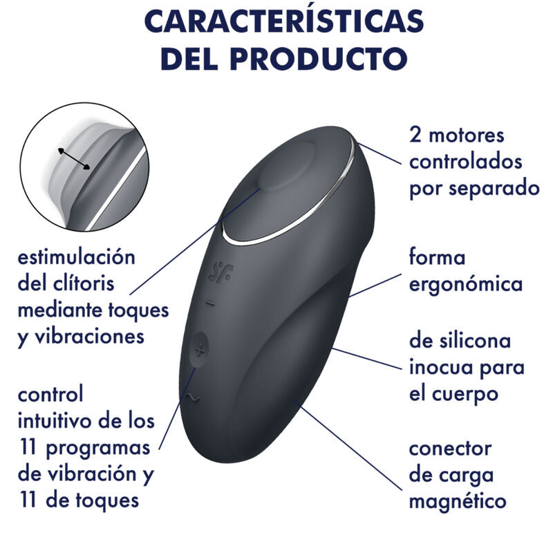 Tap & Climax 1 Vibrador Lay-On Negro