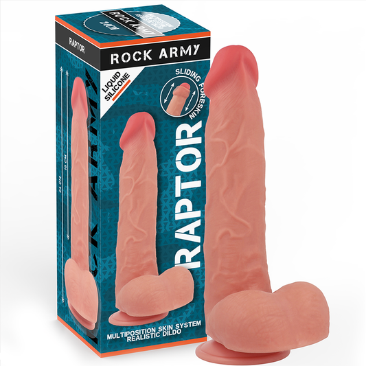 Raptor Dildo Realista Dual Density Liquid Silicone 24 Cm -O- 4.4 Cm