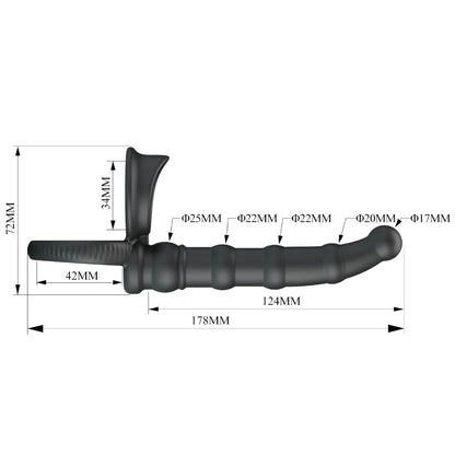 Tatum Anillo Vibrador Pene Con Plug 10 Vibraciones Negro