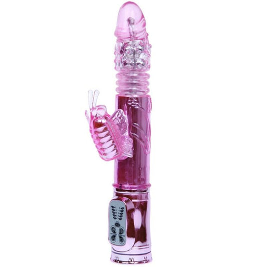 Vibrador Recargable Con Rotacion Y Estimulador Throbbing Butterfly