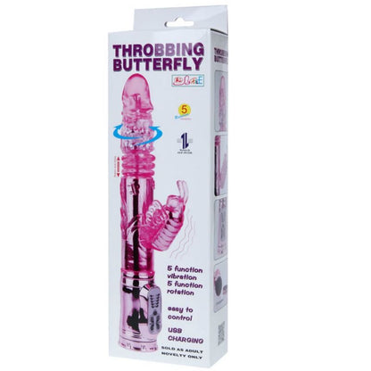 Vibrador Recargable Con Rotacion Y Estimulador Throbbing Butterfly