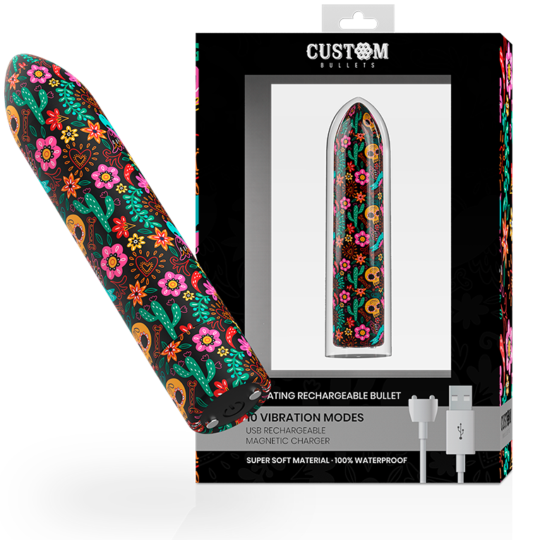 Custom Bullets Bala Recargable Skull 10 Intensidades