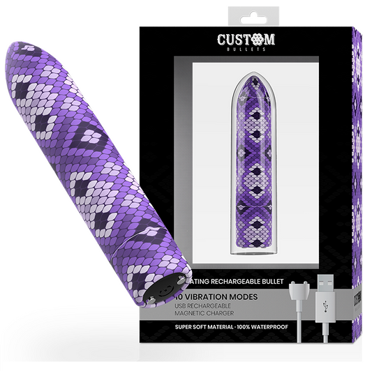 Custom Bullets Bala Recargable Snake Lila 10 Intensidades