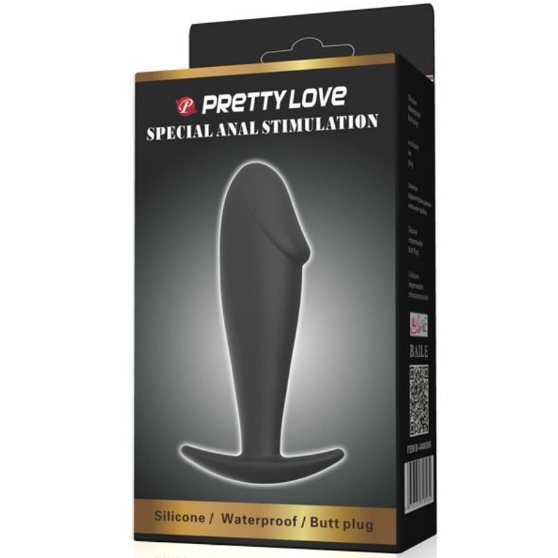 Plug Anal Silicona Forma Pene Negro - SeXcalofríos - PRETTY BOTTOM