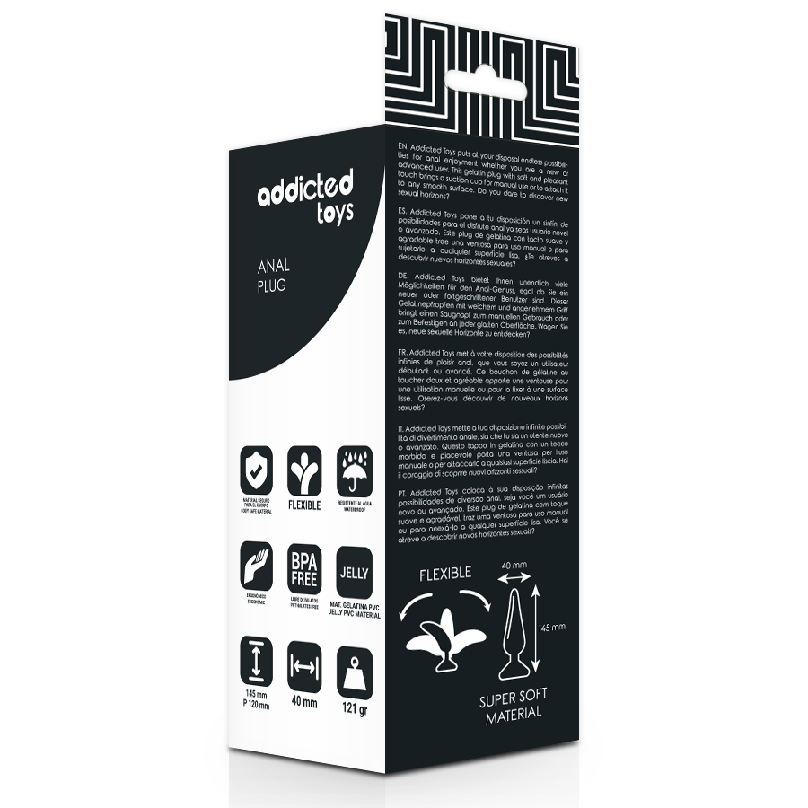 Plug Anal 14.5Cm Negro ADDICTED TOYS